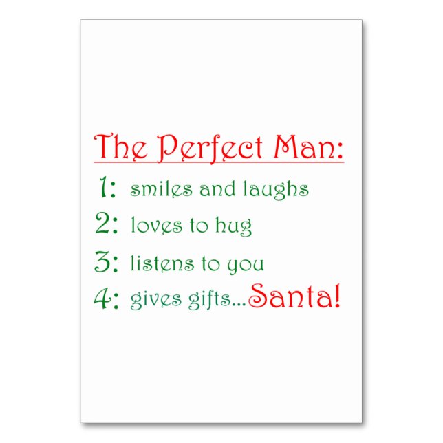 The Perfect Man-table card (Front)