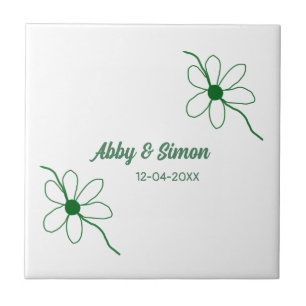 The perfect match add couple name date texture yea ceramic tile