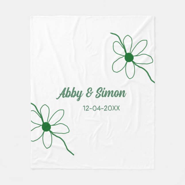 The perfect match add couple name date texture yea fleece blanket (Front)