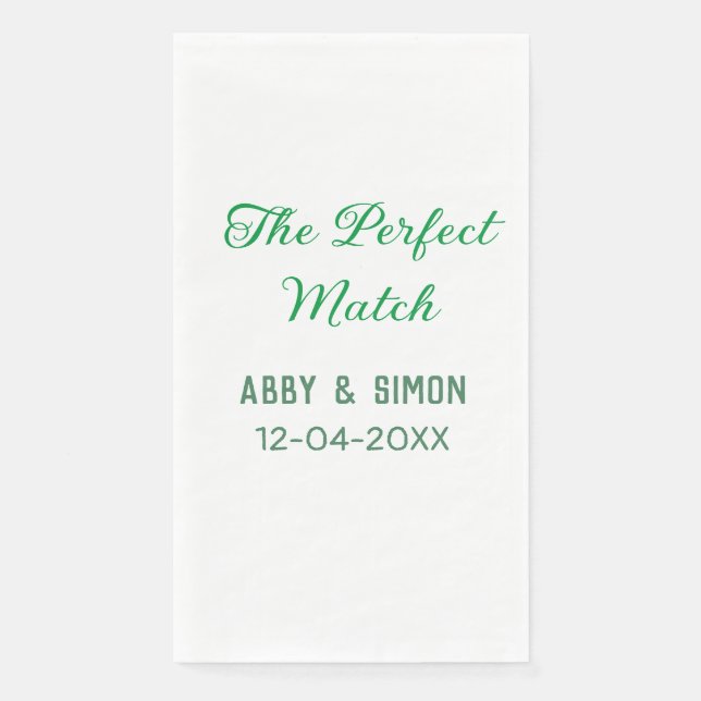 The perfect match add couple name date texture yea napkin (Front)