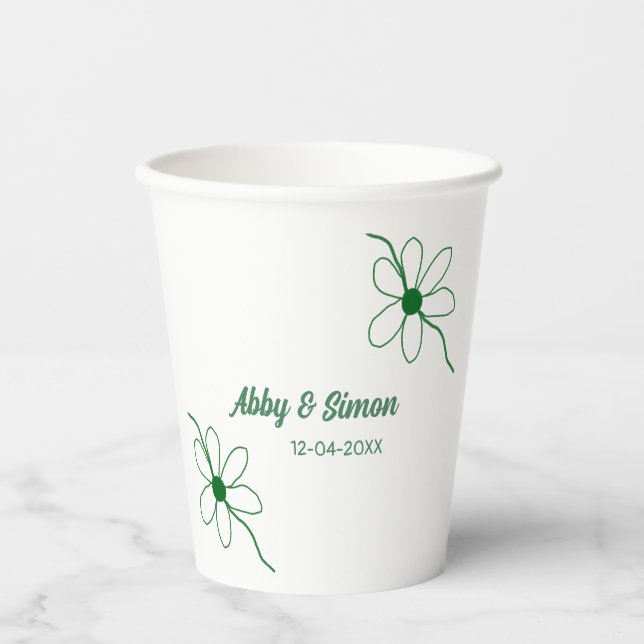 The perfect match add couple name date texture yea paper cups (Front)