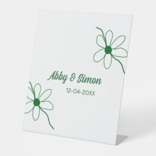 The perfect match add couple name date texture yea pedestal sign