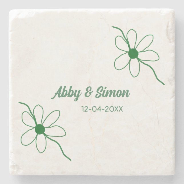 The perfect match add couple name date texture yea stone coaster (Front)
