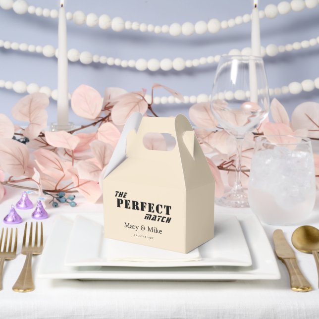 The PERFECT Match Champagne Gable Favour Box (Wedding)