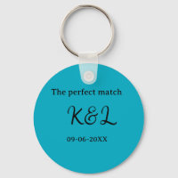 The perfect match couple name letter date blue sim