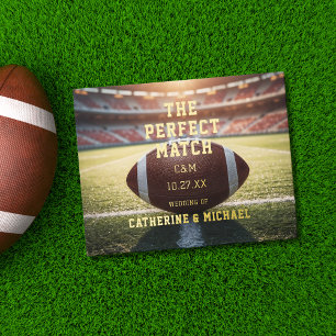 The Perfect Match Football Wedding Sports Lovers Guest Book