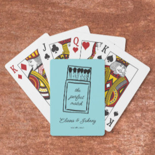 The Perfect Match Matchbook Wedding Welcome Playing Cards