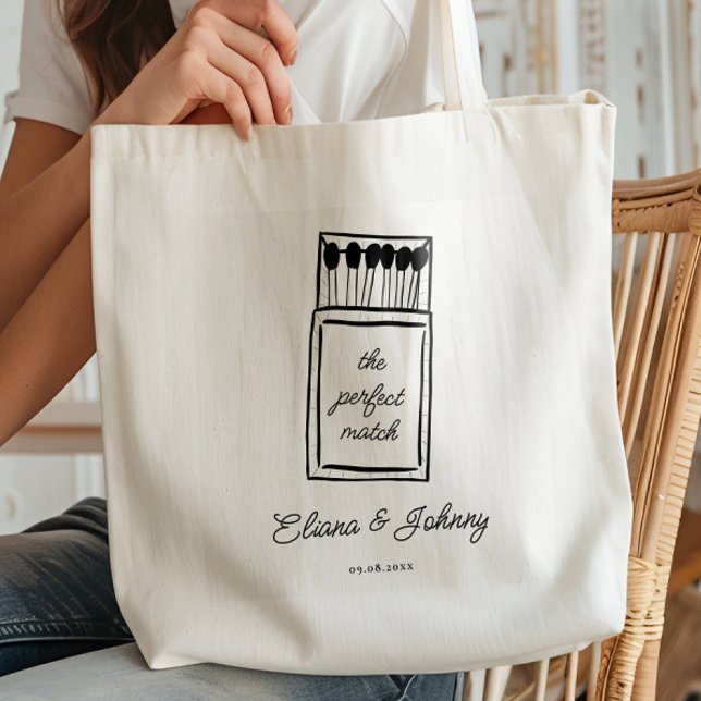 The Perfect Match Matchbook Wedding Welcome Tote Bag (Creator Uploaded)