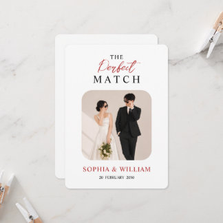 The Perfect Match | Modern Wedding Invitation