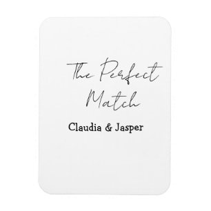 The perfect match name simple couple wedding magnet