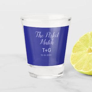 The perfect match royal blue luxury add couple nam shot glass