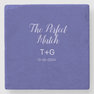 The perfect match royal blue luxury add couple nam stone coaster