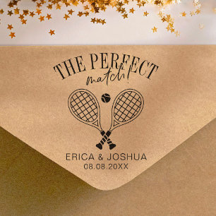 The perfect match Save the Date Wedding Tennis Rubber Stamp