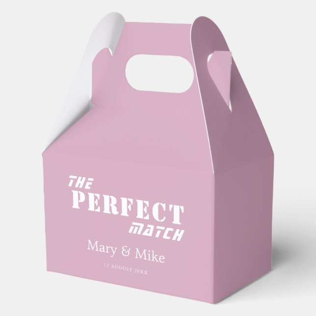 The PERFECT Match Solid Dusty Rose Gable Favour Box (Front)