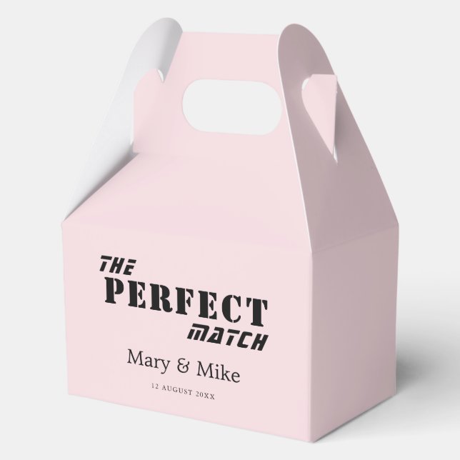 The PERFECT Match Solid Pale Pink Gable Favour Box (Front)