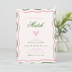 The Perfect Match Tennis Theme Bridal Shower Invitation