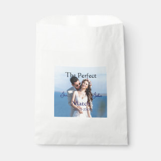 the perfect match wedding blue name photo date cou favour bag