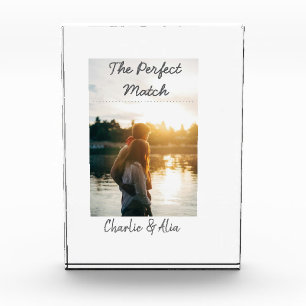 The perfect match wedding couple photo modern add block