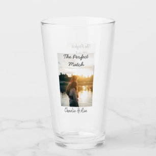 The perfect match wedding couple photo modern add glass
