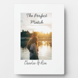 The perfect match wedding couple photo modern add plaque