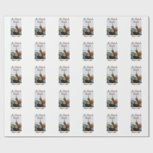 The perfect match wedding couple photo retro mauve wrapping paper