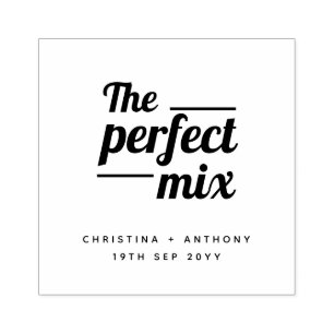 The Perfect Mix Bold Typography Wedding Stamp