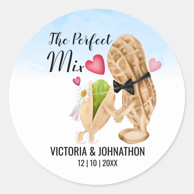 The Perfect Mix Nuts Funny | Wedding Treat Classic Round Sticker (Front)