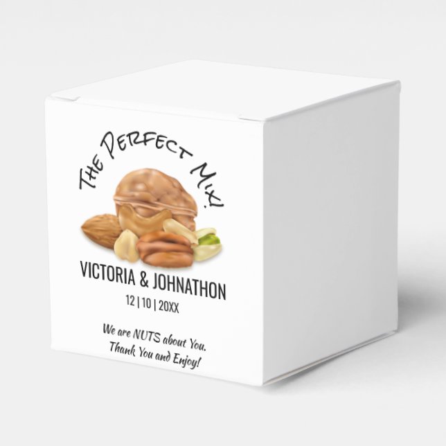 The Perfect Mix Nuts Thank You Wedding Treat Favour Box (Front Side)