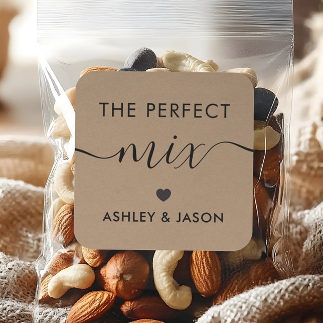 The Perfect Mix Spice or Trail Mix Sticker, Kraft Square Sticker (Creator Uploaded)