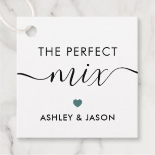 The Perfect Mix Spice or Trail Mix Tag, Grey Teal Favour Tags