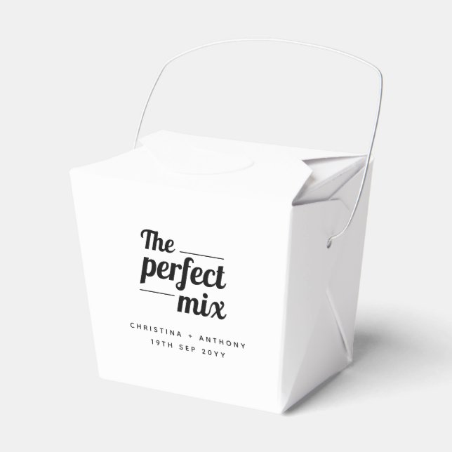 The Perfect Mix Wedding Bold Font Snack Favour Box (Front Side)