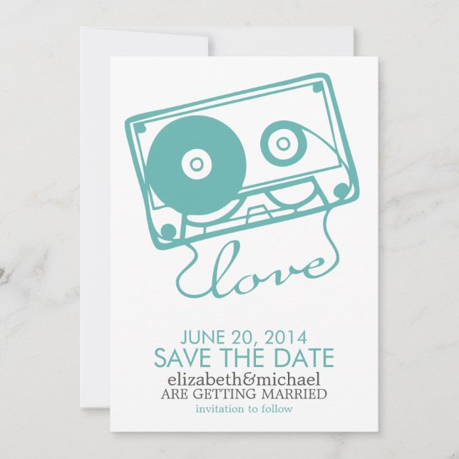 The Perfect Mix Wedding Save the Date {aqua} (Front)