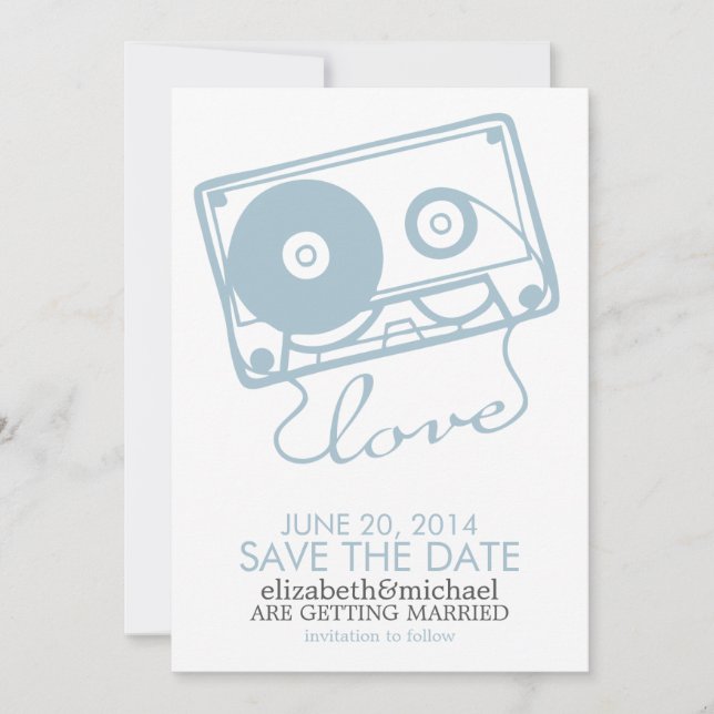 The Perfect Mix Wedding Save the Date {light blue} (Front)