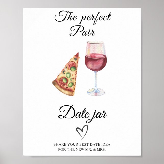 The perfect pair Bridal shower Date night ideas Poster (Front)