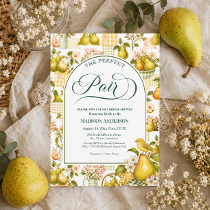 The Perfect Pair Cottagecore Bridal Shower  Invitation