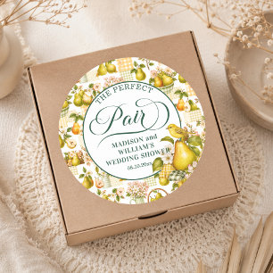 The Perfect Pair Cottagecore Wedding Shower Classic Round Sticker