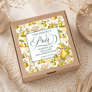 The Perfect Pair Engagement Party Favour Square Sticker