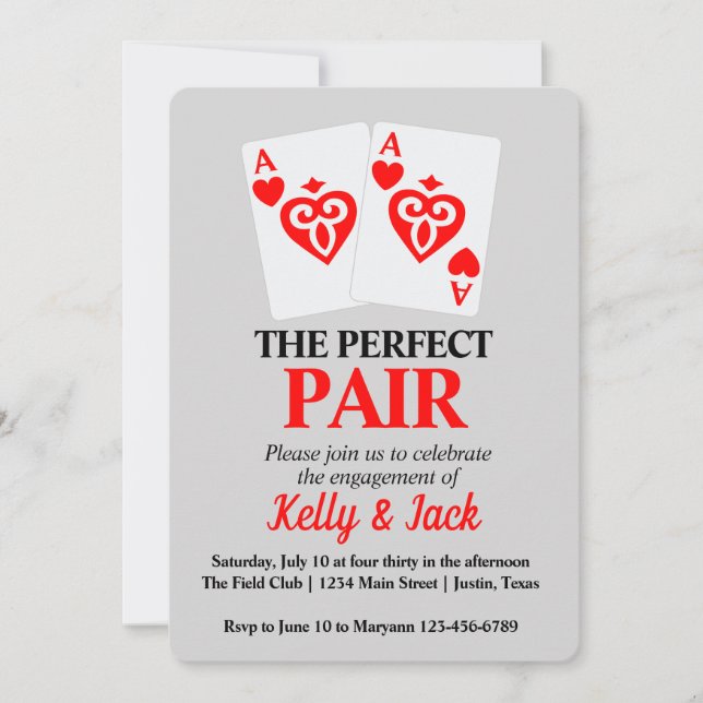 The Perfect Pair Engagement Party Invitation (Front)
