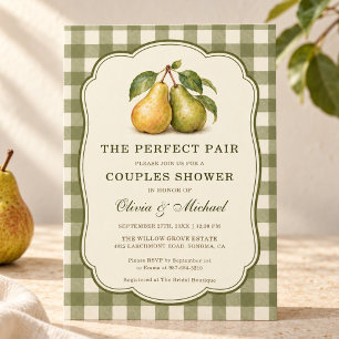 The Perfect Pair Gingham Couples Bridal Shower Invitation