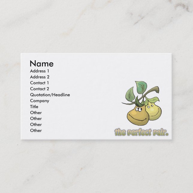 the perfect pair pears business card (Front)