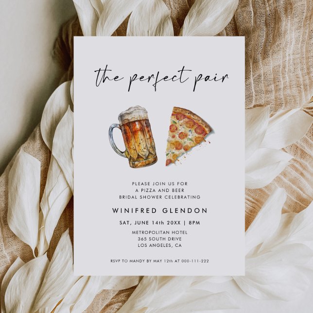 The Perfect Pair Pizza and Beer Bridal Shower Invitation (Creator Uploaded)
