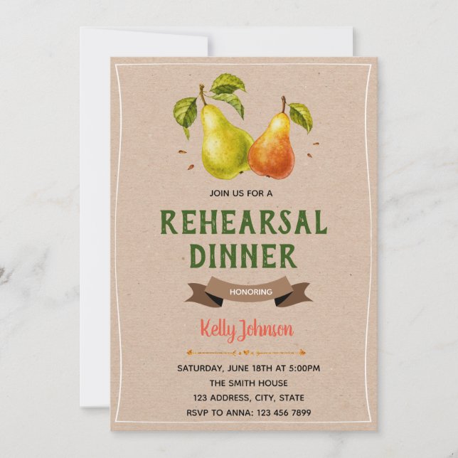 The perfect pair rehearsal dinner invitation (Front)