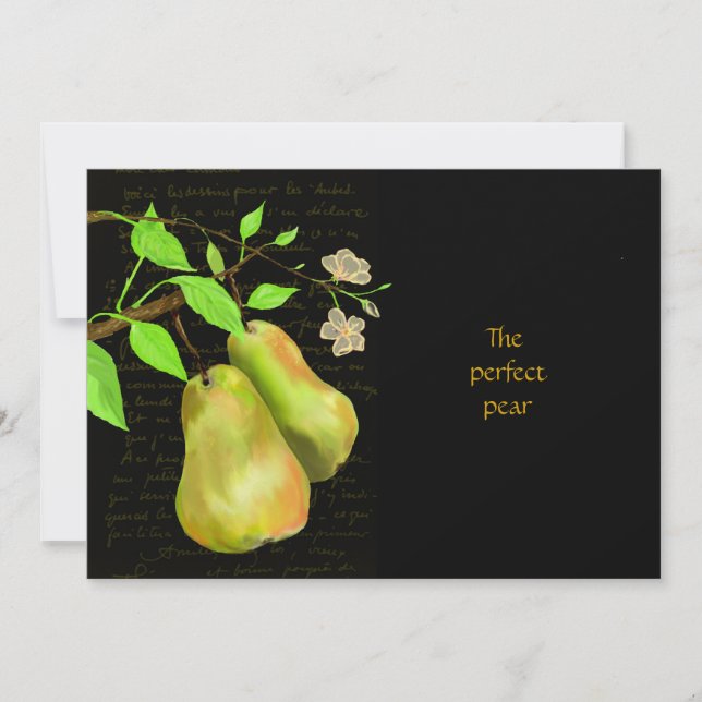 The Perfect Pear Black Invitation (Front)