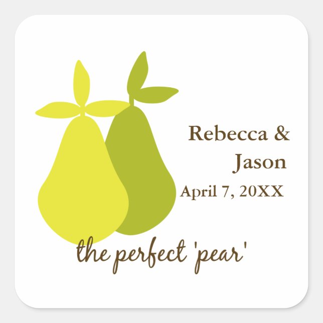The Perfect Pear Square Sticker (Front)