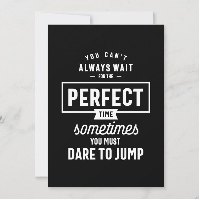 The Perfect Time Motivational Quote Gift Thank You Card (Front)