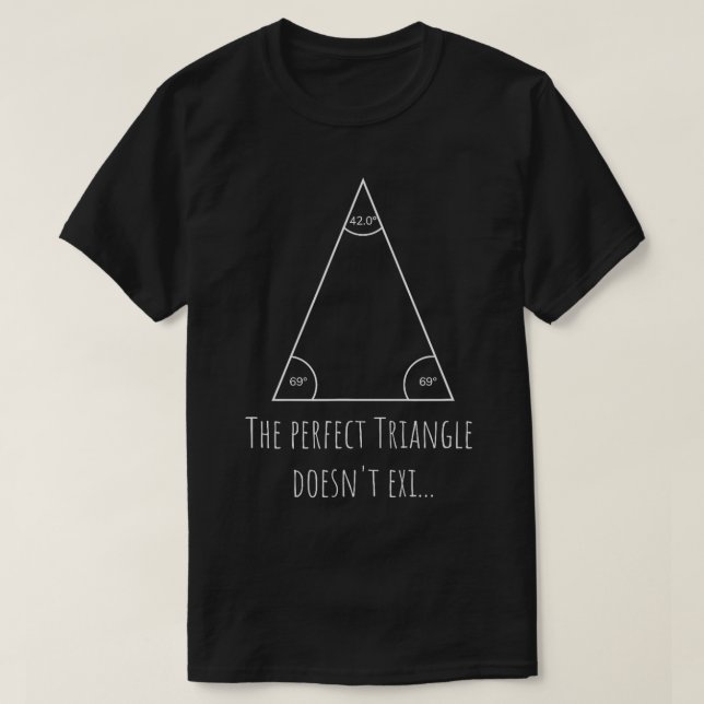 The Perfect Triangle Doesnt Exist Funny Math Equat T-Shirt (Design Front)