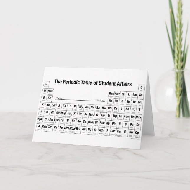 The Periodic Table of Student Affairs GreetingCard Card (Front)