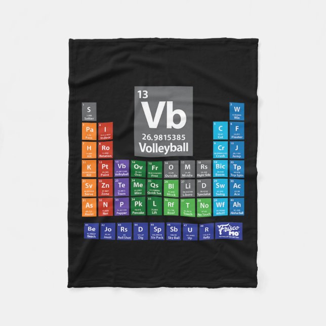 The Periodic Table Of Volleyball Standard  Fleece Blanket (Front)