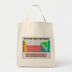 The Periodic Table (Simple w/ Element Background) Tote Bag