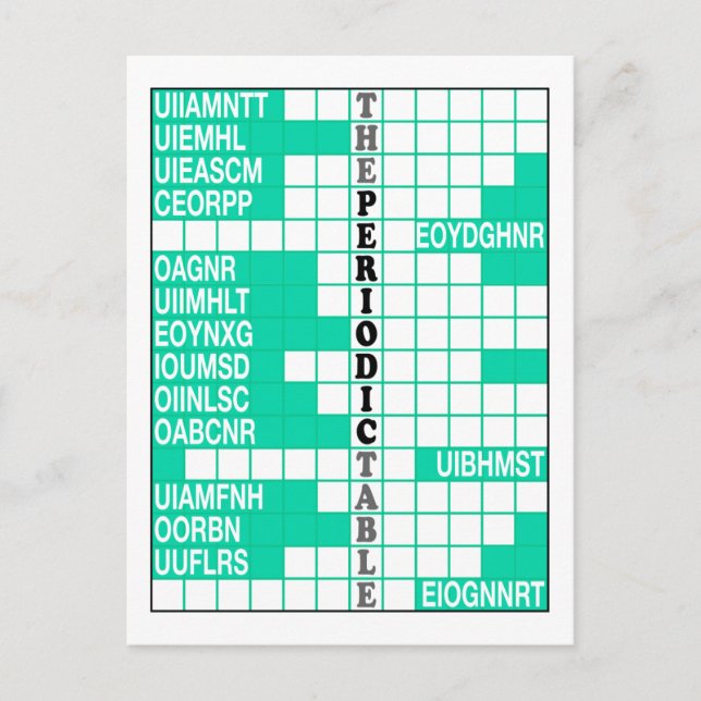 The Periodic Table Word Scramble Postcard (Front)